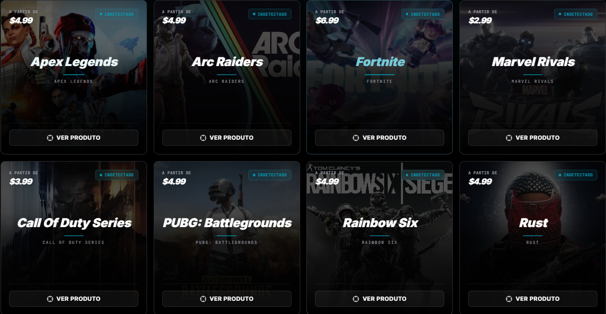 VIP Pass (Bao gồm hack: Fortnite, Apex Legends, PUBG, Call of Duty, Rust, ARC Raiders, Marvel Rivals, Rainbow Six)